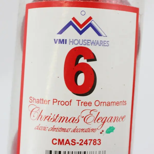 3 Packages of 6 VMI Housewares Red Ball Christmas Ornaments 18 Count  