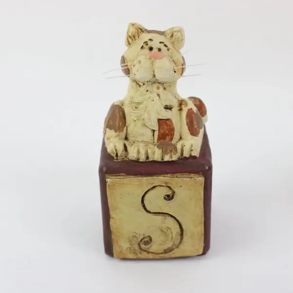 Blossom Bucket Suzi Skoglund Lot of 3 Cat Block Figurines 