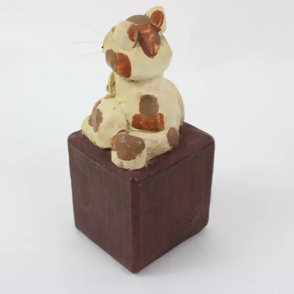 Blossom Bucket Suzi Skoglund Lot of 3 Cat Block Figurines 