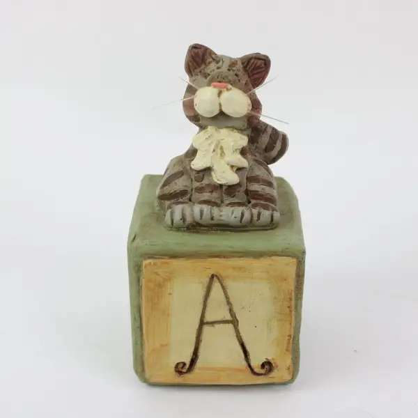 Blossom Bucket Suzi Skoglund Lot of 3 Cat Block Figurines 