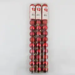 3 Packages  Of 6 VMI Housewares Red Ball Christmas Ornaments 36 Total