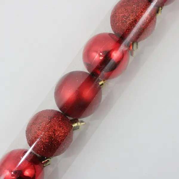 3 Packages  Of 6 VMI Housewares Red Ball Christmas Ornaments 36 Total