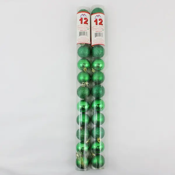 VMI Housewares Green Shatterproof Ball Ornaments 2 Packs of 12