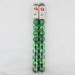 VMI Housewares Green Shatterproof Ball Ornaments 2 Packs of 12
