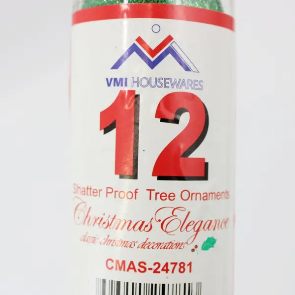 VMI Housewares Green Shatterproof Ball Ornaments 2 Packs of 12