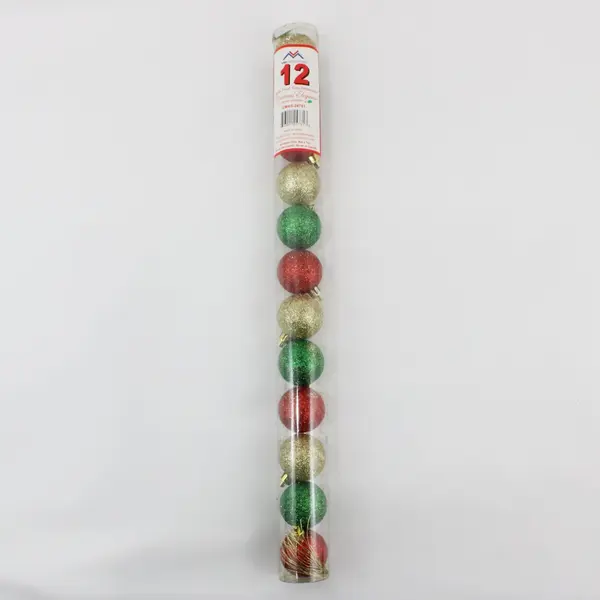 VMI Housewares 12pc Shatterproof Christmas Ornaments Red Gold Green