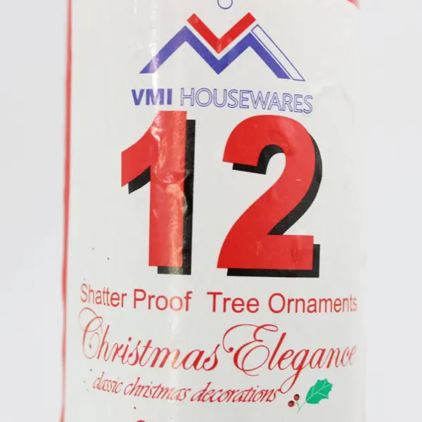 VMI Housewares 12pc Shatterproof Christmas Ornaments Red Gold Green