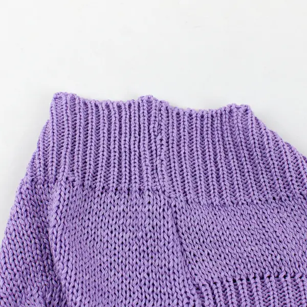 Antonello Serio Women's Light Purple Knitted V-Neck Crop Top M/L