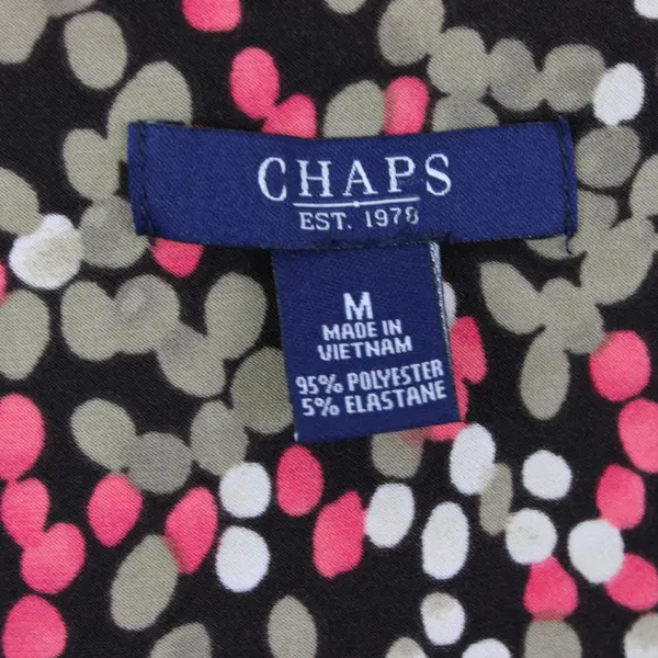 Chaps Women's Floral Dot Dress Black Brown Pink Tan Medium Knee Length