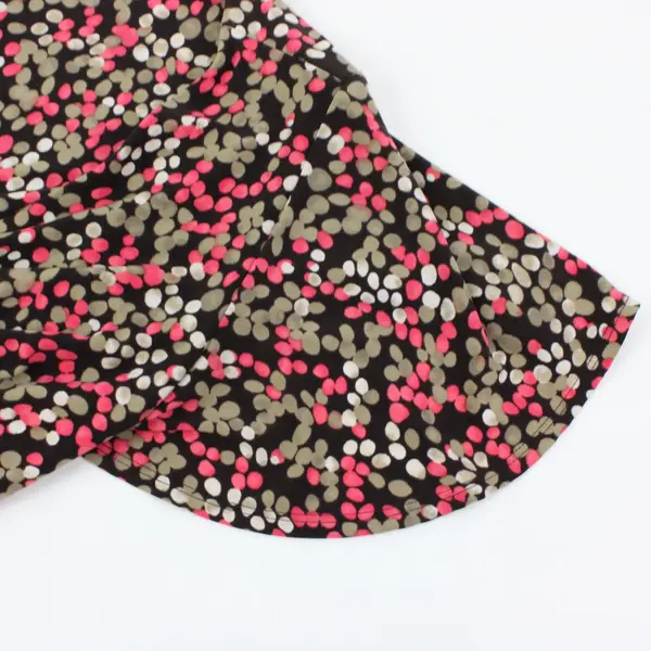 Chaps Women's Floral Dot Dress Black Brown Pink Tan Medium Knee Length