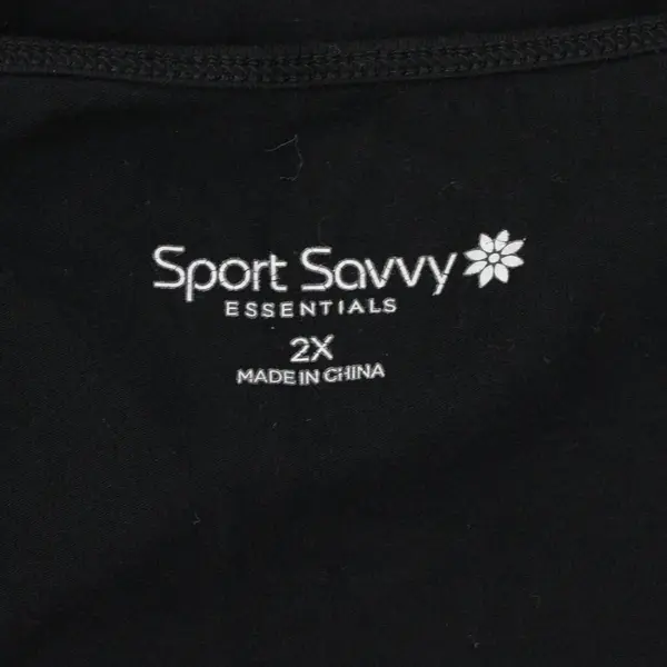 Sport Savvy Essentials Women's Black Spaghetti Strap Tank Top 2X