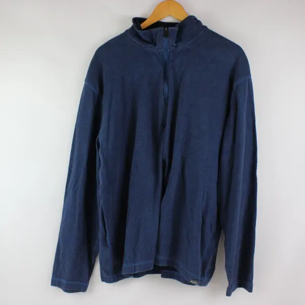Eddie Bauer Men's Blue Quarter-Zip Pullover Sweater 2XL