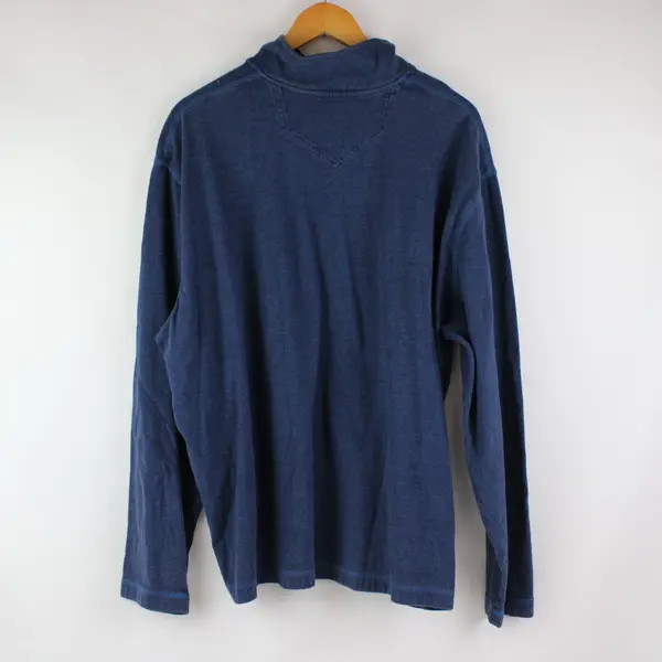Eddie Bauer Men's Blue Quarter-Zip Pullover Sweater 2XL