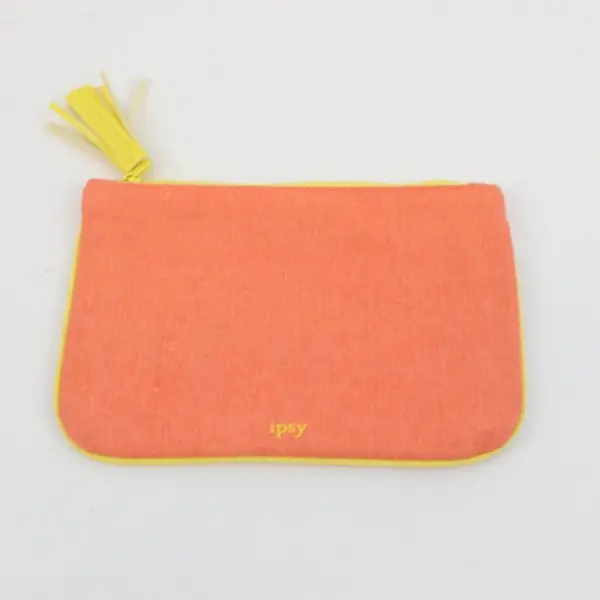 Ipsy Glam Bag August 2018 Peach Makeup Cosmetic Pouch Tassel Zipper