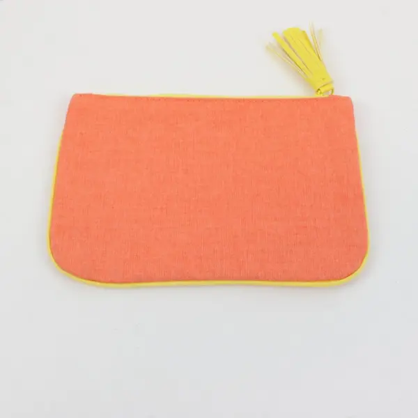 Ipsy Glam Bag August 2018 Peach Makeup Cosmetic Pouch Tassel Zipper
