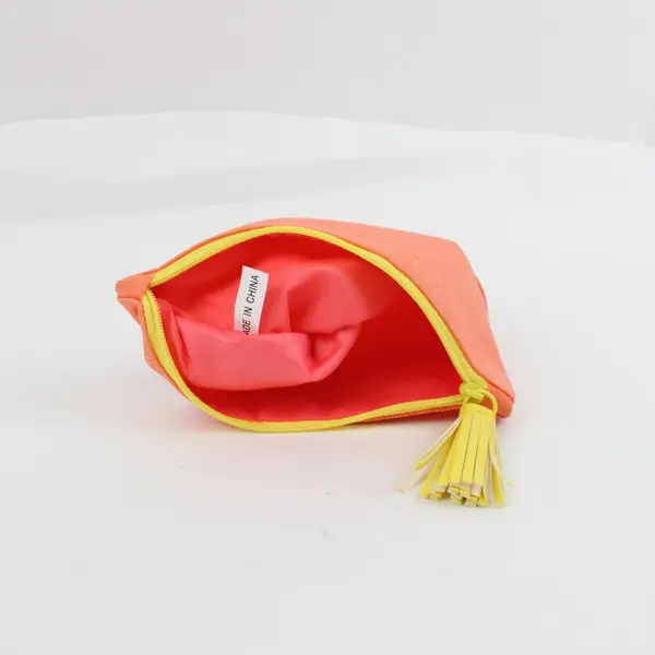 Ipsy Glam Bag August 2018 Peach Makeup Cosmetic Pouch Tassel Zipper