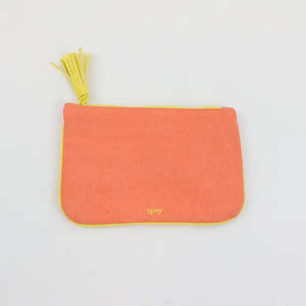 Ipsy Glam Bag August 2018 Peach Makeup Cosmetic Pouch Tassel Zipper
