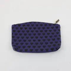Ipsy Makeup Bag Cosmetic Pouch Dark Purple Black Heart Pattern Zip