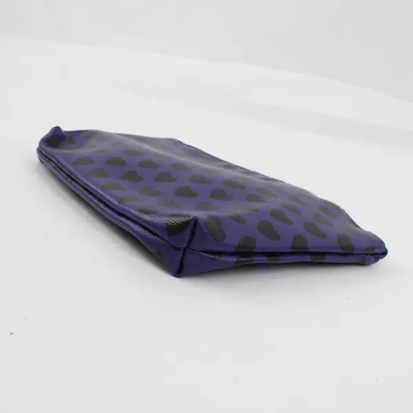 Ipsy Makeup Bag Cosmetic Pouch Dark Purple Black Heart Pattern Zip