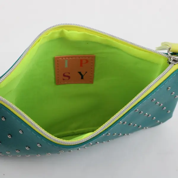 IPSY 100th Teal Studded Glam Bag Pouch Clutch