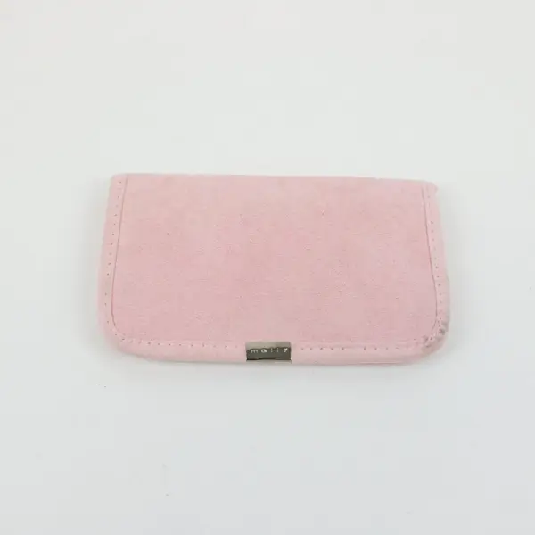 Mally Pink Faux Leather Makeup Cosmetic Organizer Case Snap Closure