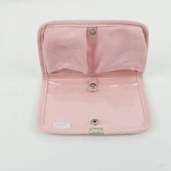 Mally Pink Faux Leather Makeup Cosmetic Organizer Case Snap Closure