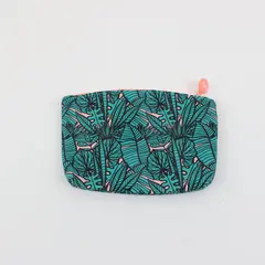 Ipsy Glam Bag Makeup Cosmetic Pouch Only Teal Tropical Leaf