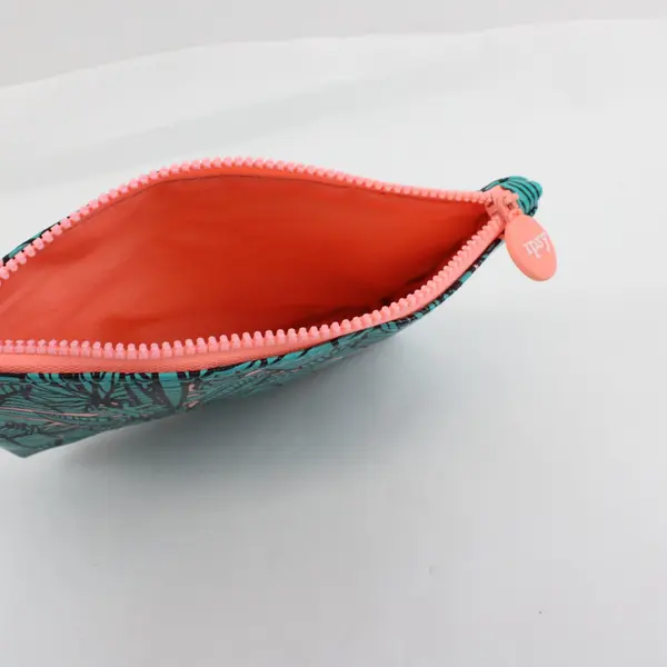 Ipsy Glam Bag Makeup Cosmetic Pouch Only Teal Tropical Leaf