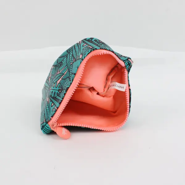 Ipsy Glam Bag Makeup Cosmetic Pouch Only Teal Tropical Leaf