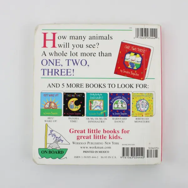 Vintage Sandra Boynton One Two Three! Counting Board Book 1993 1st Printing 