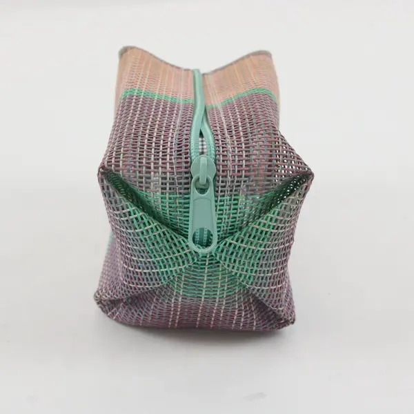 Unbranded Pastel Multicolor Mesh Zipper Pouch Compact Organizer