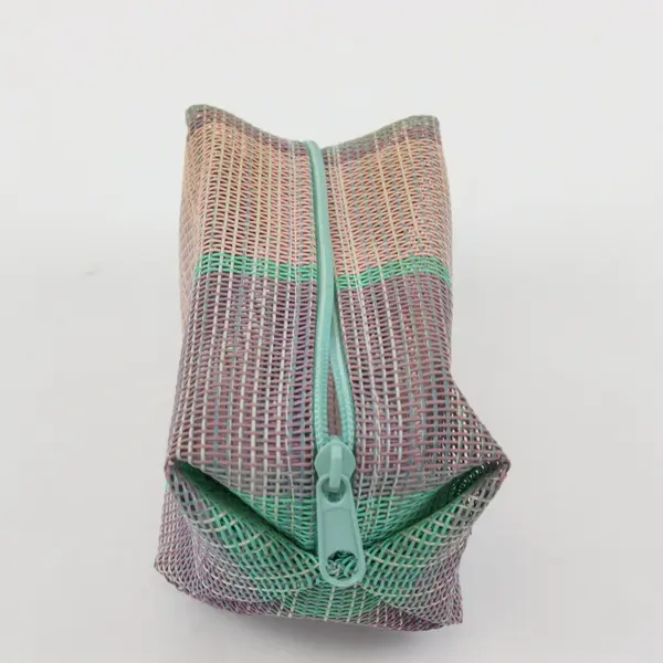 Unbranded Pastel Multicolor Mesh Zipper Pouch Compact Organizer