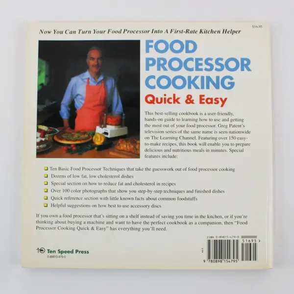 Vintage Cuisinart Food Processor Cooking Quick & Easy Greg Patent 1992 Paperback