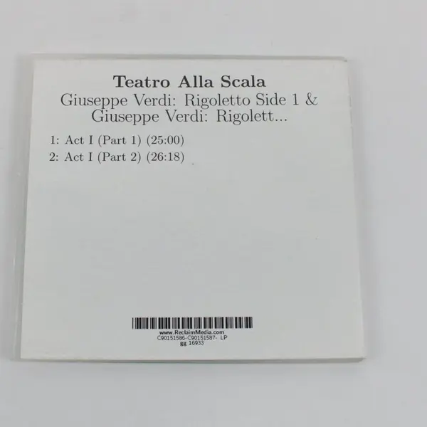 Rigoletto Verdi Teatro alla Scala Tullio Serafin Angel Records Single CD