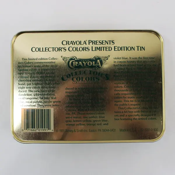  1991 Crayola Collector's Colors Limited Edition Crayon And Tin Retired Set NEW