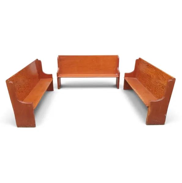 Set of 3 Vintage Children's Church Pews Benches Wood - Local Pickup Only