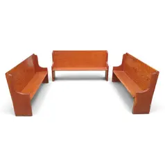 Set of 3 Vintage Children's Church Pews Benches Wood - Local Pickup Only