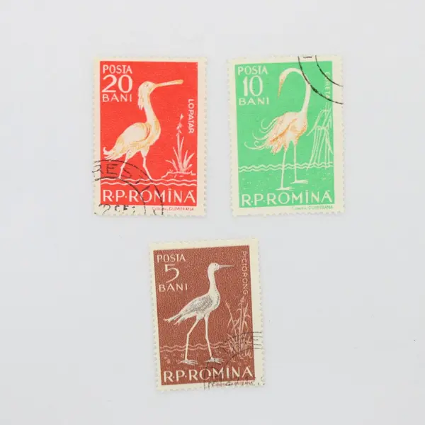 Lot of 3 Romania 1957 Water Birds Stamps Scott #1194-1196 Used