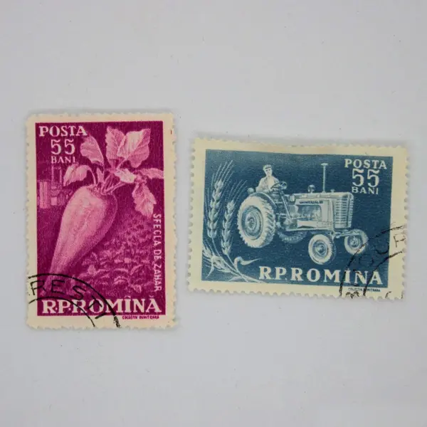 Lot of 5 Used Romania Postage Stamps 10th Anniversary Collective Farming