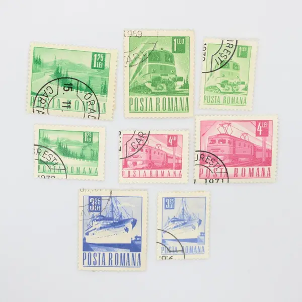 Lot of 8 Romania Transportation Stamps 1969-1971 Used