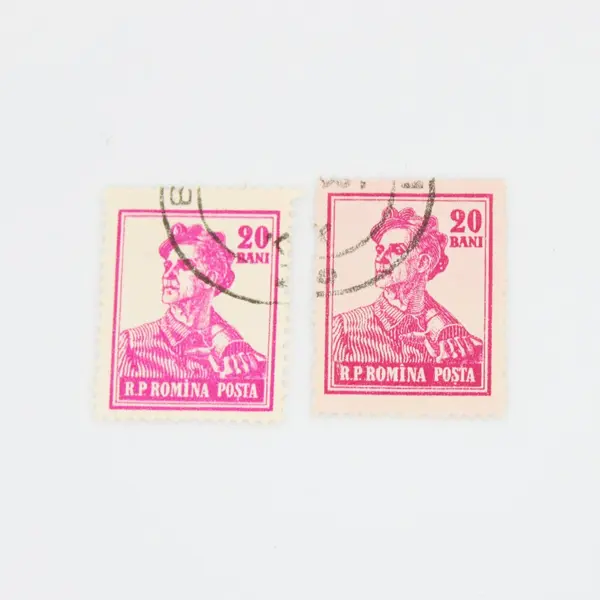 Lot Of 10 Romania 1950s Workers Stamps Used