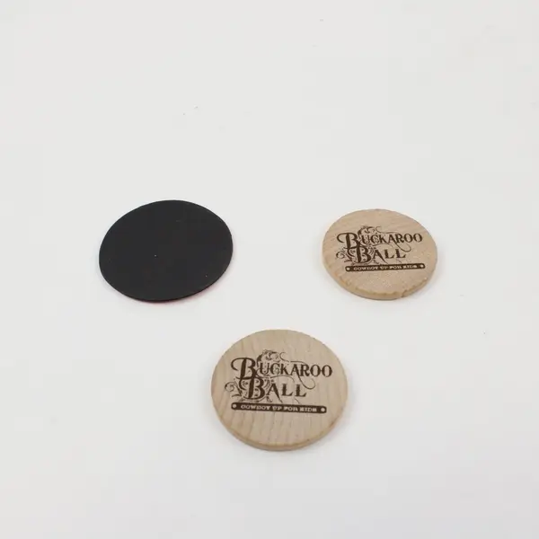 Lot of 3 Budweiser Magnet & Buckaroo Ball Wooden Tokens
