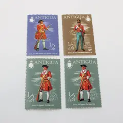 Antigua 1971 Military Uniforms 1/2c Set of 4 Postage Stamps