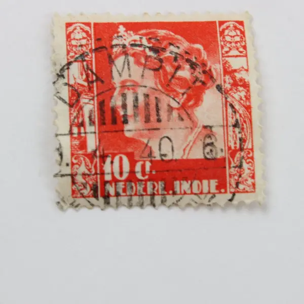 Netherlands Indies Queen Wilhelmina 10 C Red Used Postage Stamp