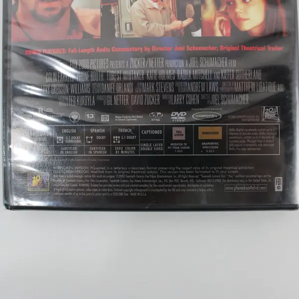 Phone Booth DVD 2003 New/Sealed Thriller, Bonus Features 