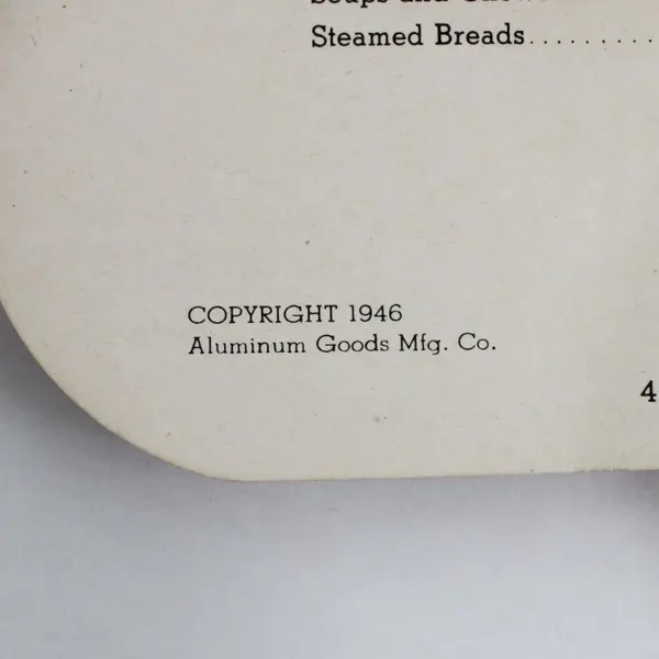 1946 Mirro-Matic Pressure Pan Cooker Recipes/ Directions/Timetable Booklet 