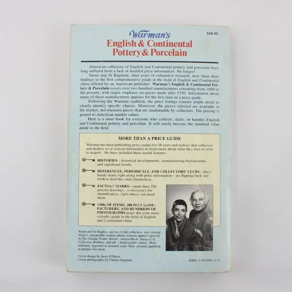 Warman's English & Continental Pottery & Porcelain Susan & Al Bagdade 1st Ed PB