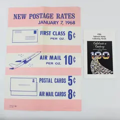 USPS 1986 National Stamp Collecting Month Catalog & 1968 Rates Poster #181