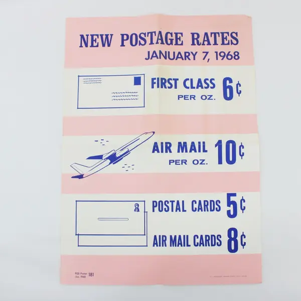 USPS 1986 National Stamp Collecting Month Catalog & 1968 Rates Poster #181