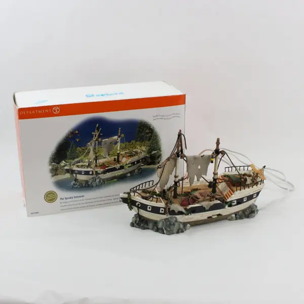 Department 56 Spooky Schooner #55087 Halloween 2001 Retired Light Sound